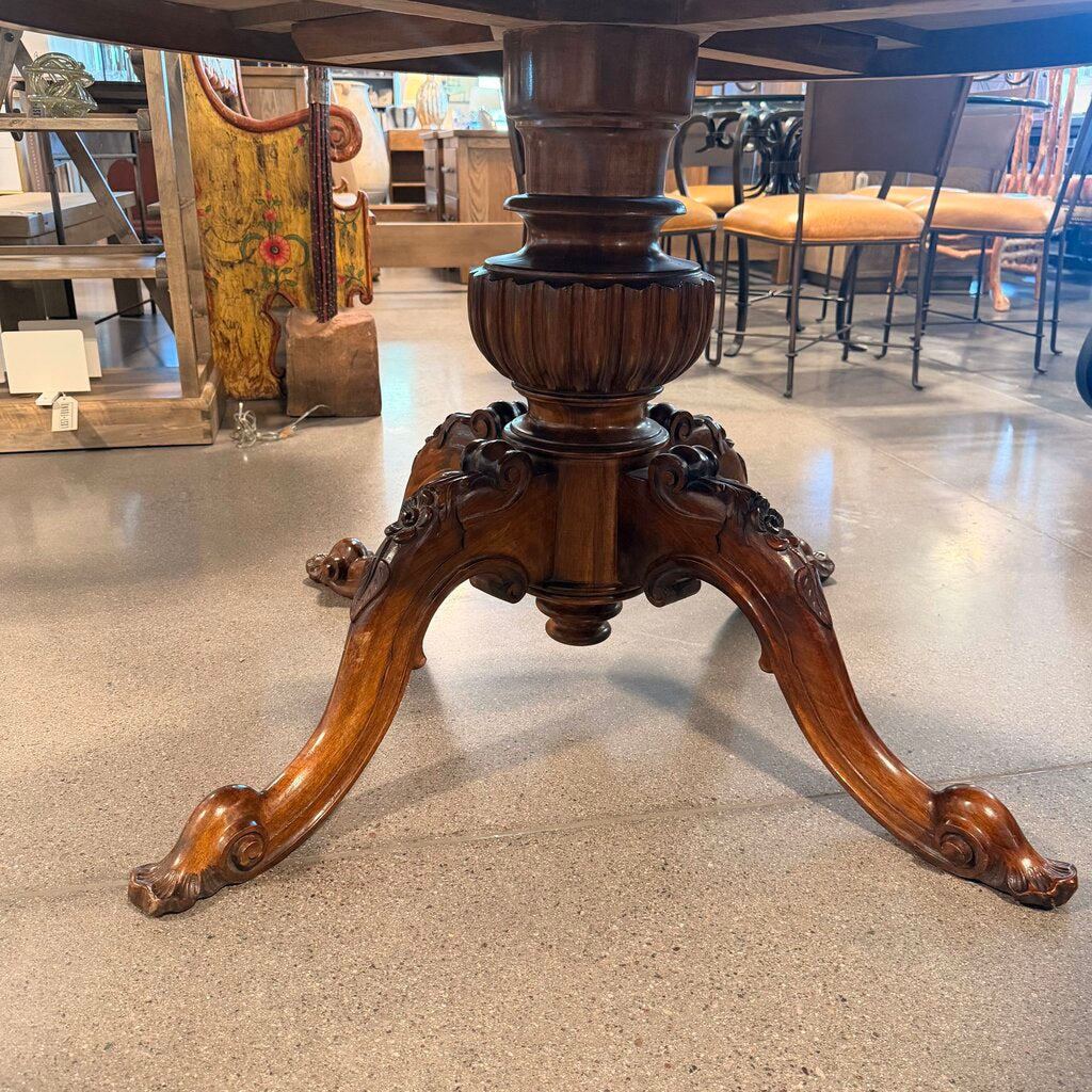 Custom Italian Round Inlay Dining Table - 52X31H