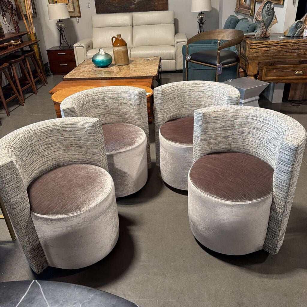 Mitchell Gold + Bob Williams Poppy Swivel Dining Chairs- Set of 4- 26X23X30H