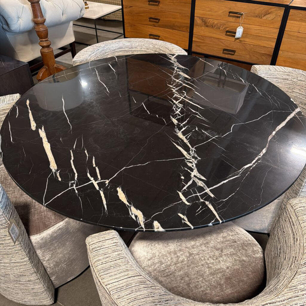 Mitchell Gold Modern Round Marble Dining Table- 48X30H