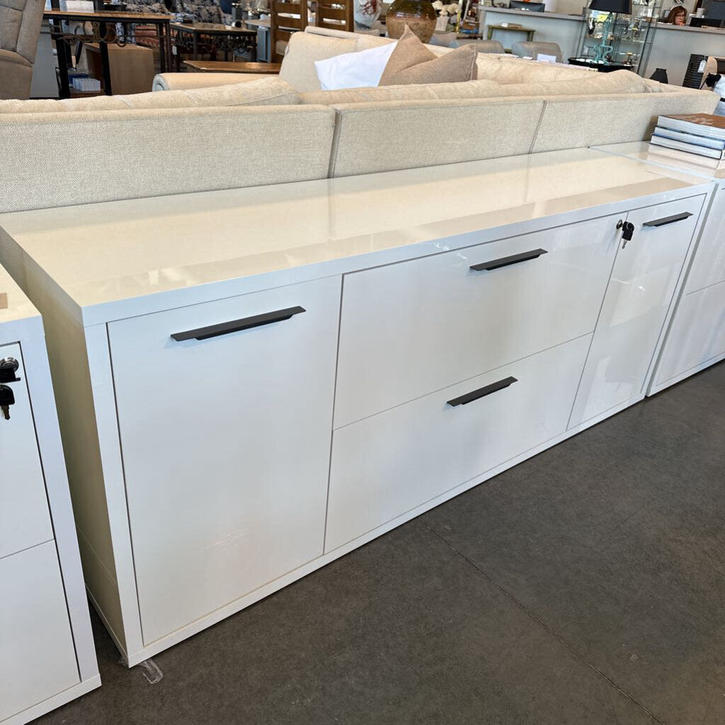 ALF Italia White Office Credenza - 71X18X29H