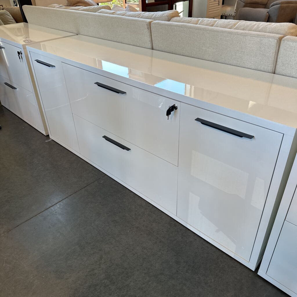 ALF Italia White Office Credenza - 71X18X29H