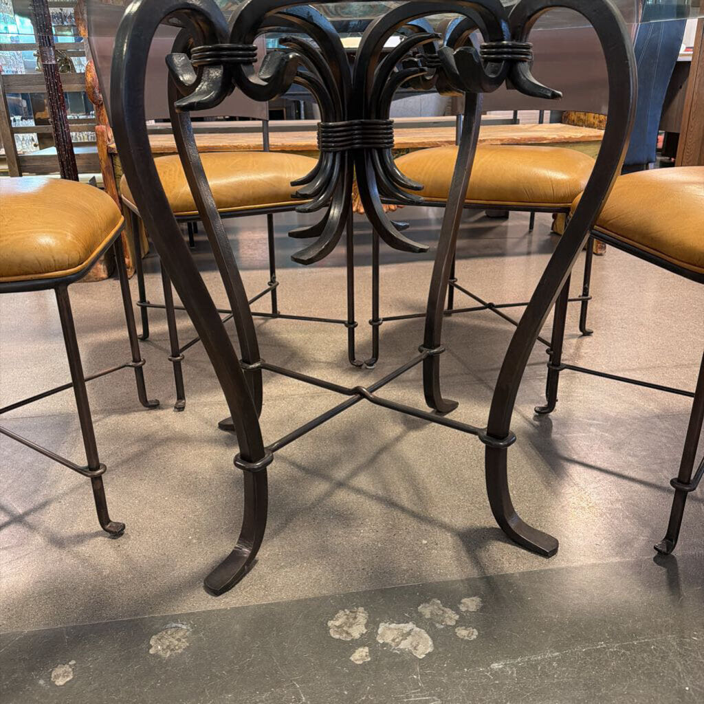 Iron Round Glass 7 Pc Dining Set by Alexandria Diez-60X30