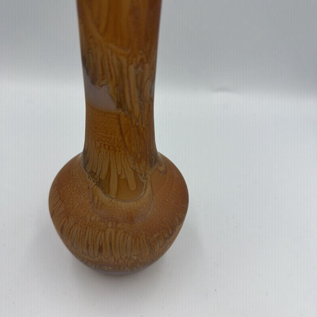 Vintage B.Z.T. Painted Glass Vase- 3X9.5H