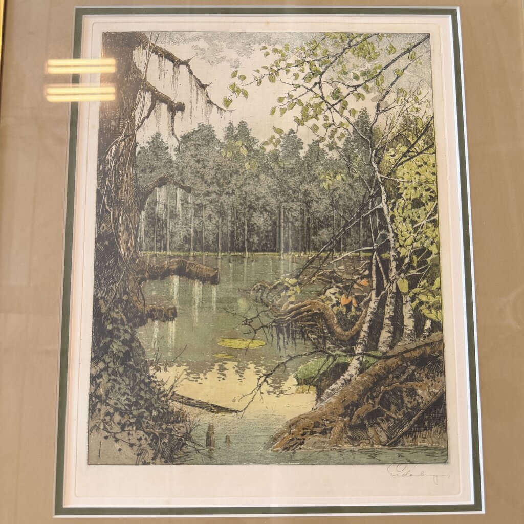 Josef Eidenberger Etching of Lafayette Swamp- 16.5X20.5