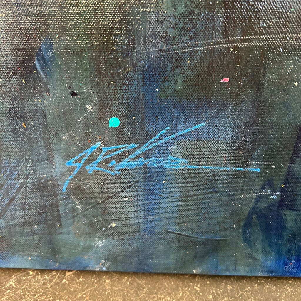 Original Blue/Green Prickly Pear Cactus By Jack Rickard - 36X36