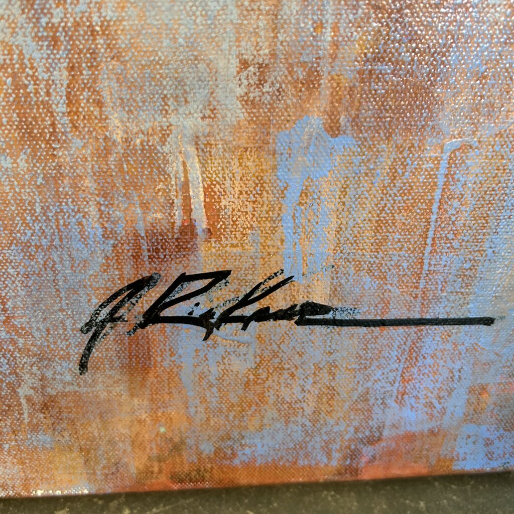 Original Orange/ Brown Saguaro Art By Jack rickard - 36X36