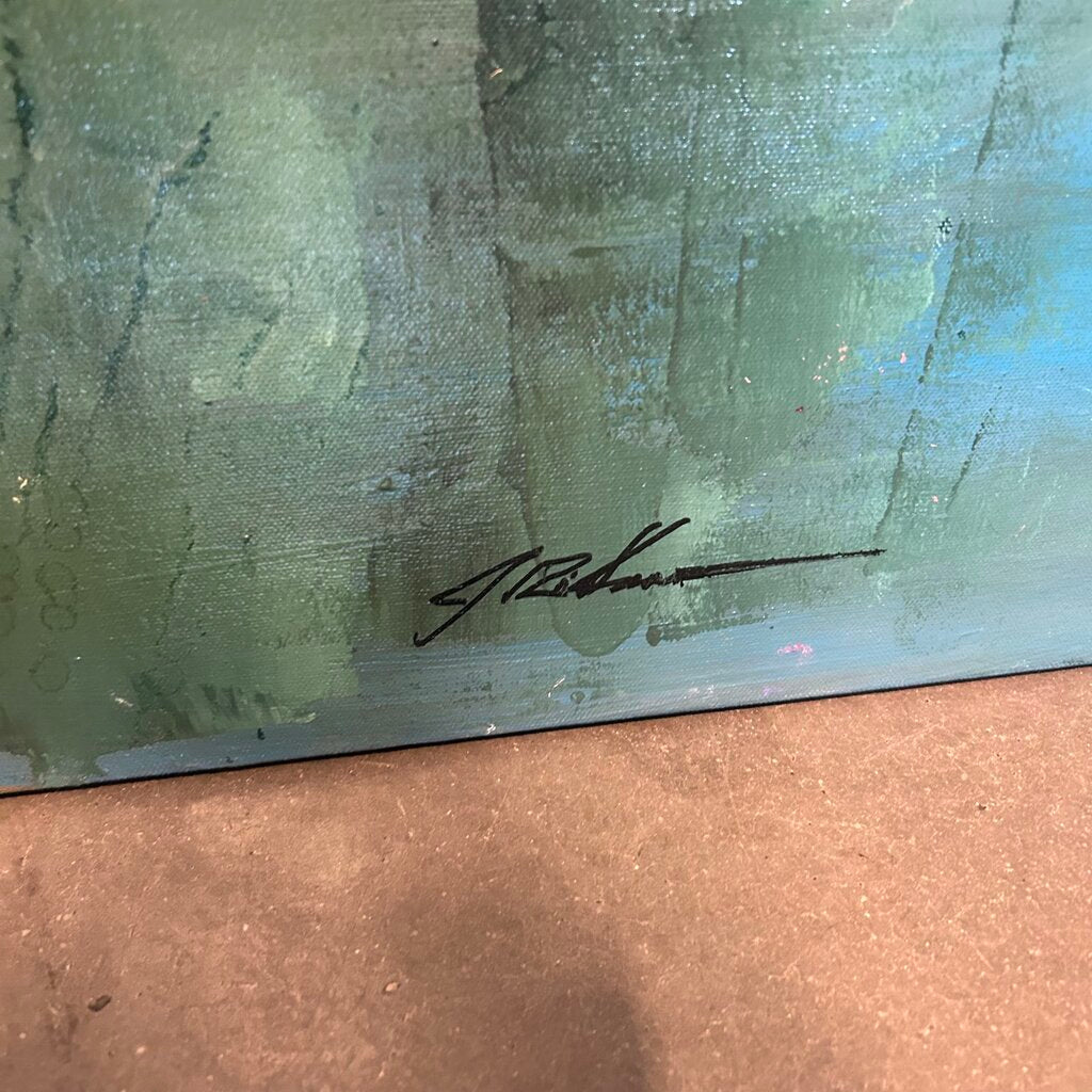 Original Green/Orange Saguaro Art By Jack Rickard - 36X36