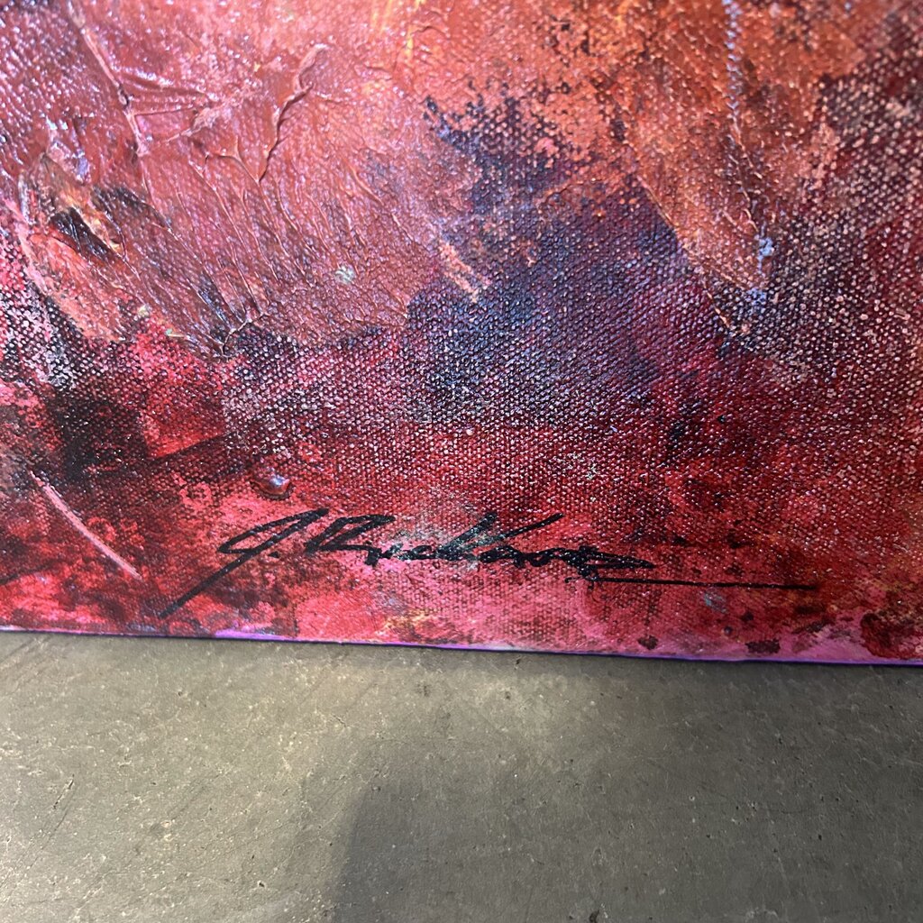 Original Pink/Purple Prickly Pear Art By Jack Rickard - 36X36