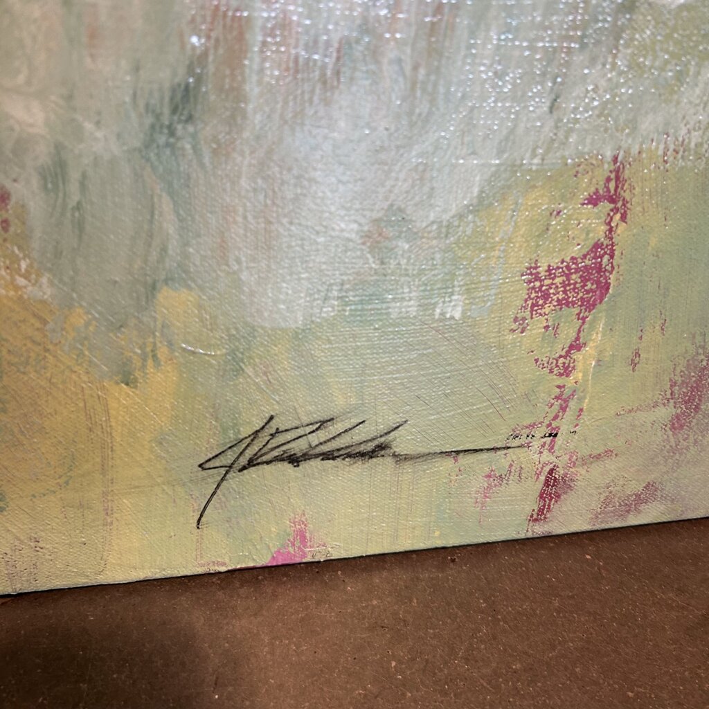 Original Green/Pink/Blue Saguaro Art By Jack Rickard - 36X36