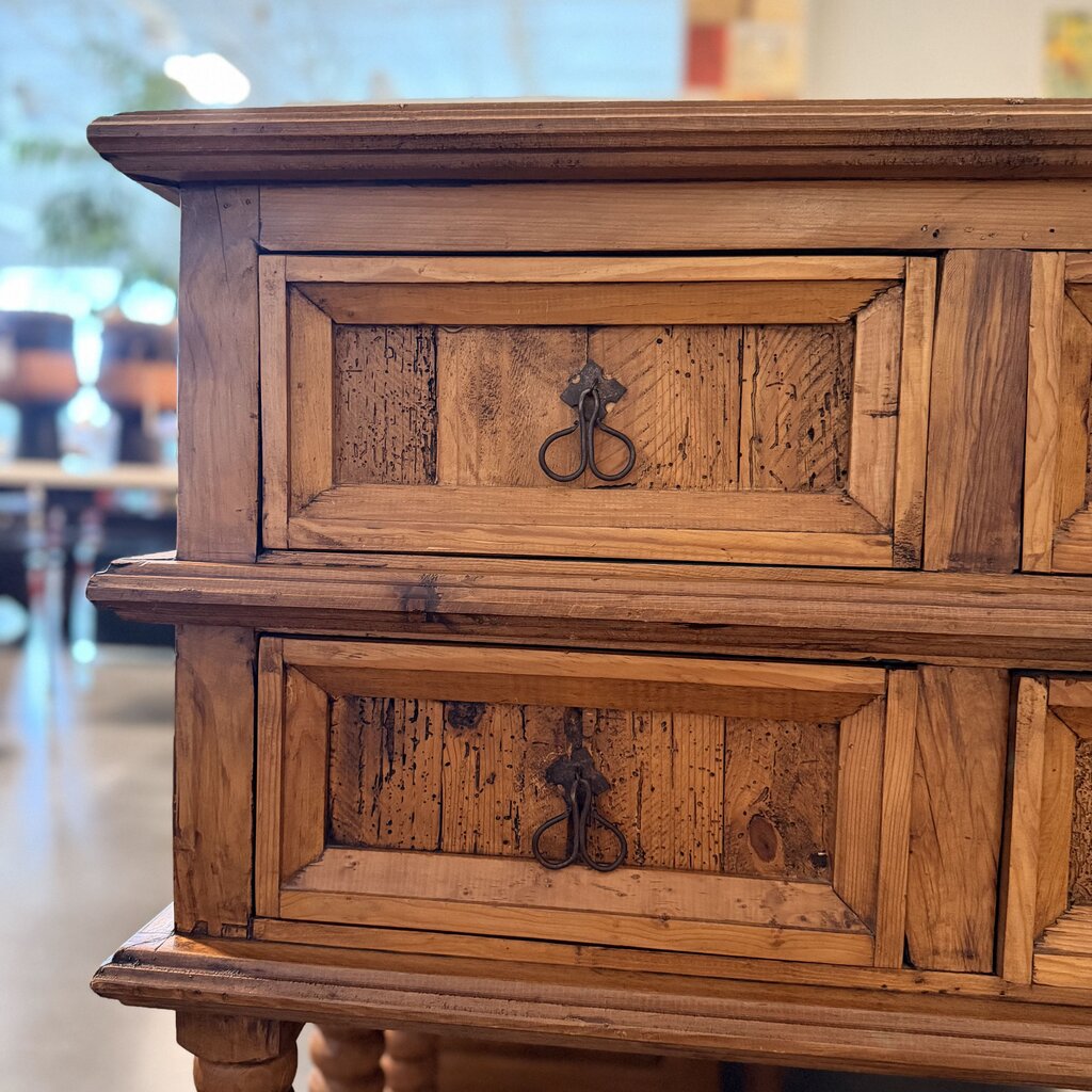 4 Drawer Mexican Worm Wood Console- 36X19.5X36.5H