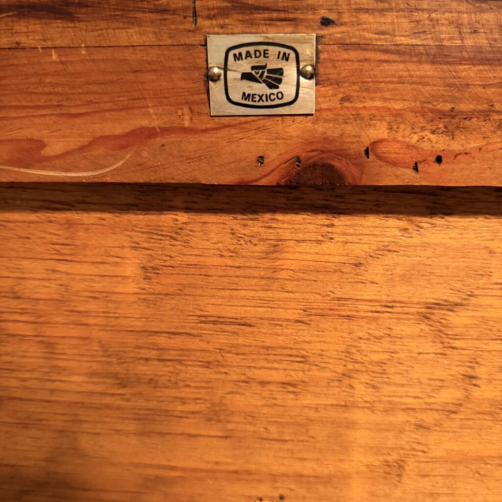 4 Drawer Mexican Worm Wood Console- 36X19.5X36.5H