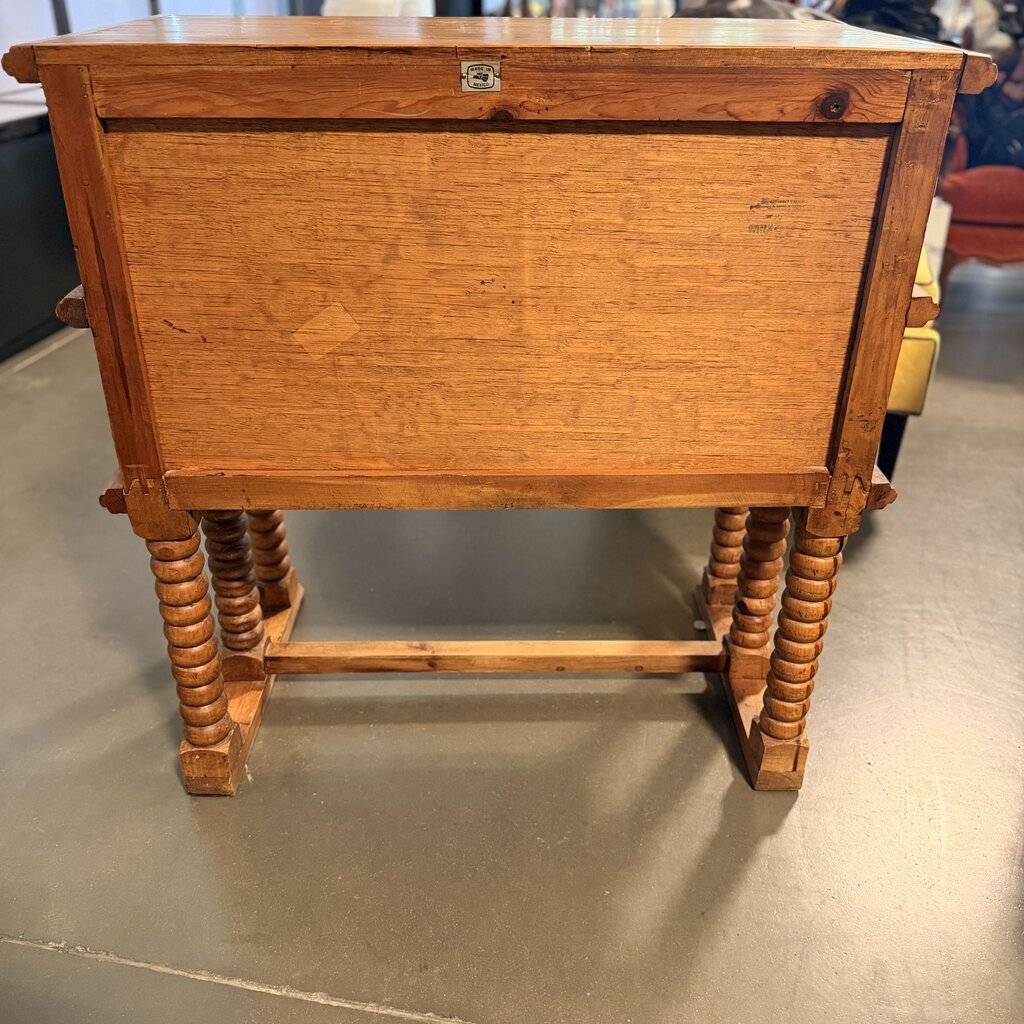 4 Drawer Mexican Worm Wood Console- 36X19.5X36.5H