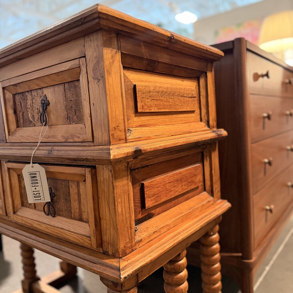 4 Drawer Mexican Worm Wood Console- 36X19.5X36.5H