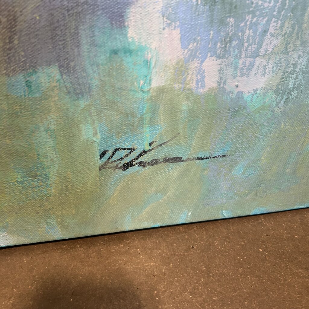 Original Blue/Green Saguaro Art By Jack Rickard - 36X36