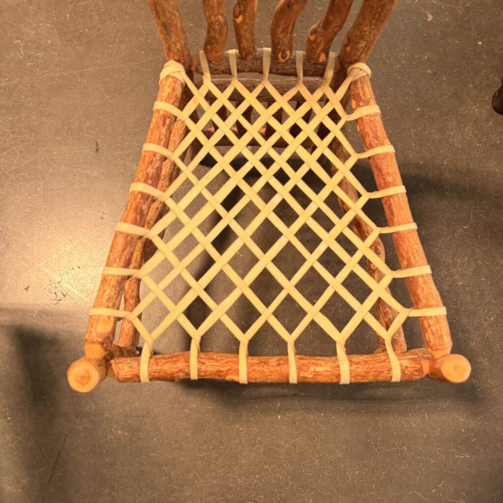 Rustic Branches Chair W/ Rawhide Straps- 19.5X19.5X49H