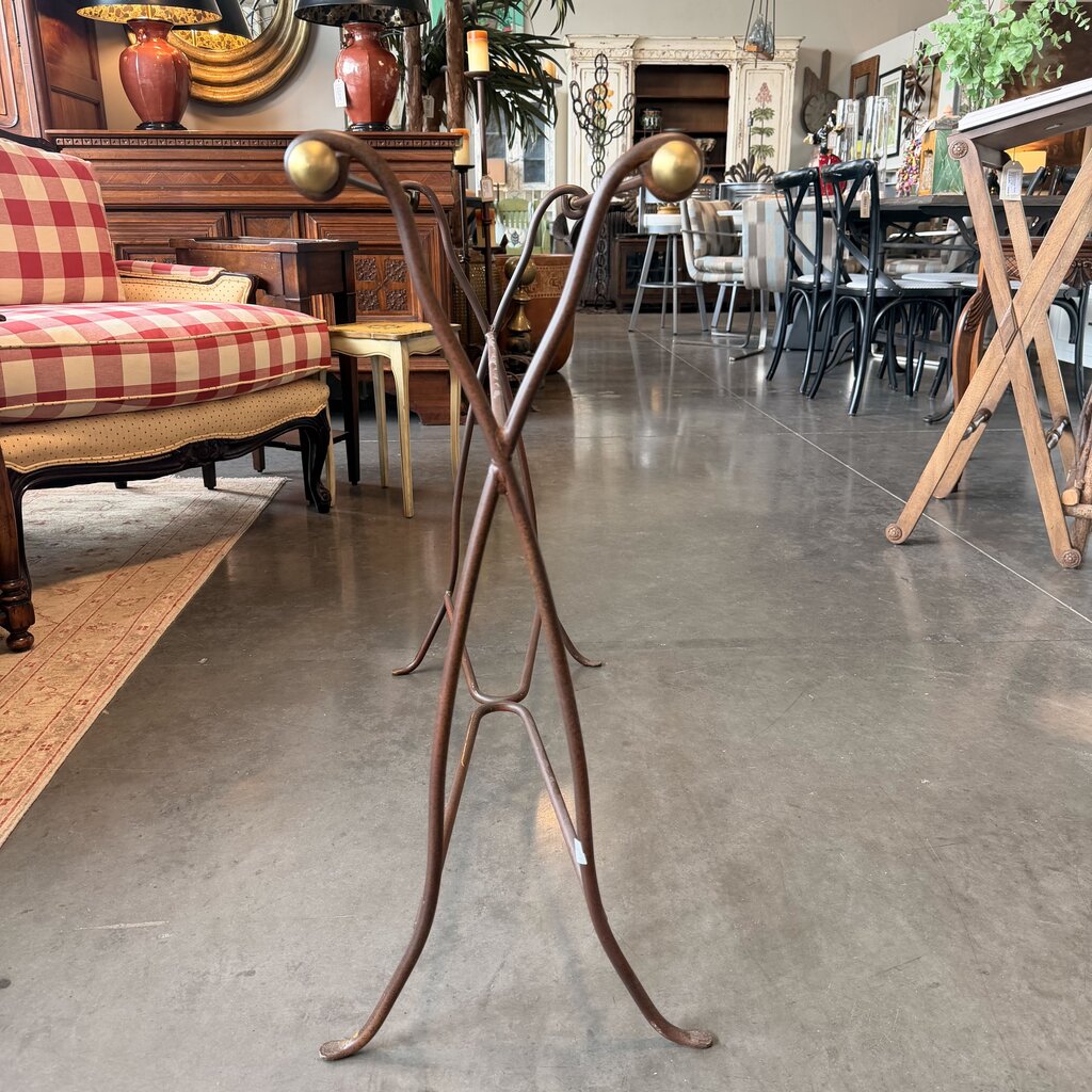 Metal Blanket Rack W/ Brass End Caps- 35X11X30H- AS IS