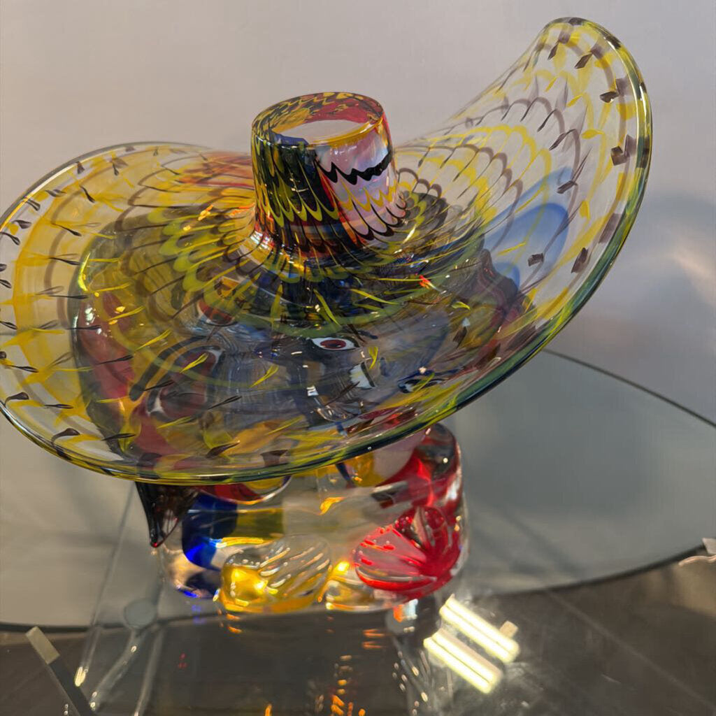 Walter Furlan Signed Murano Glass “Man and Woman with Hat” Omaggio a Picasso Sculpture, 2003
