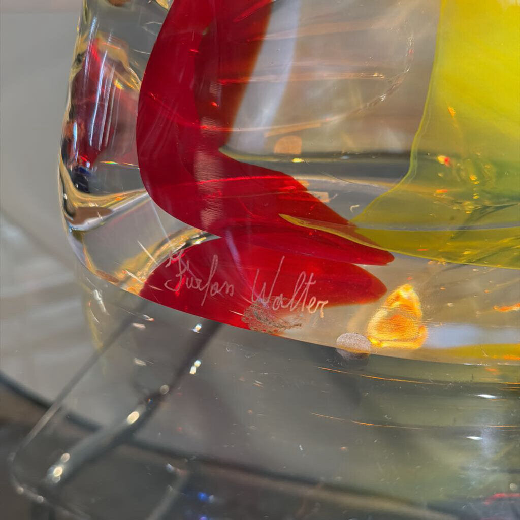 Walter Furlan Signed Murano Glass “Man and Woman with Hat” Omaggio a Picasso Sculpture, 2003