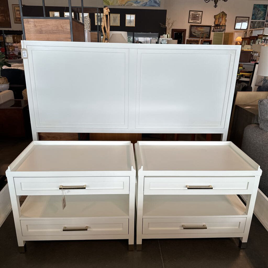 Bassett Tidewater King Bed & Nightstands- 79X85X56H- AS IS
