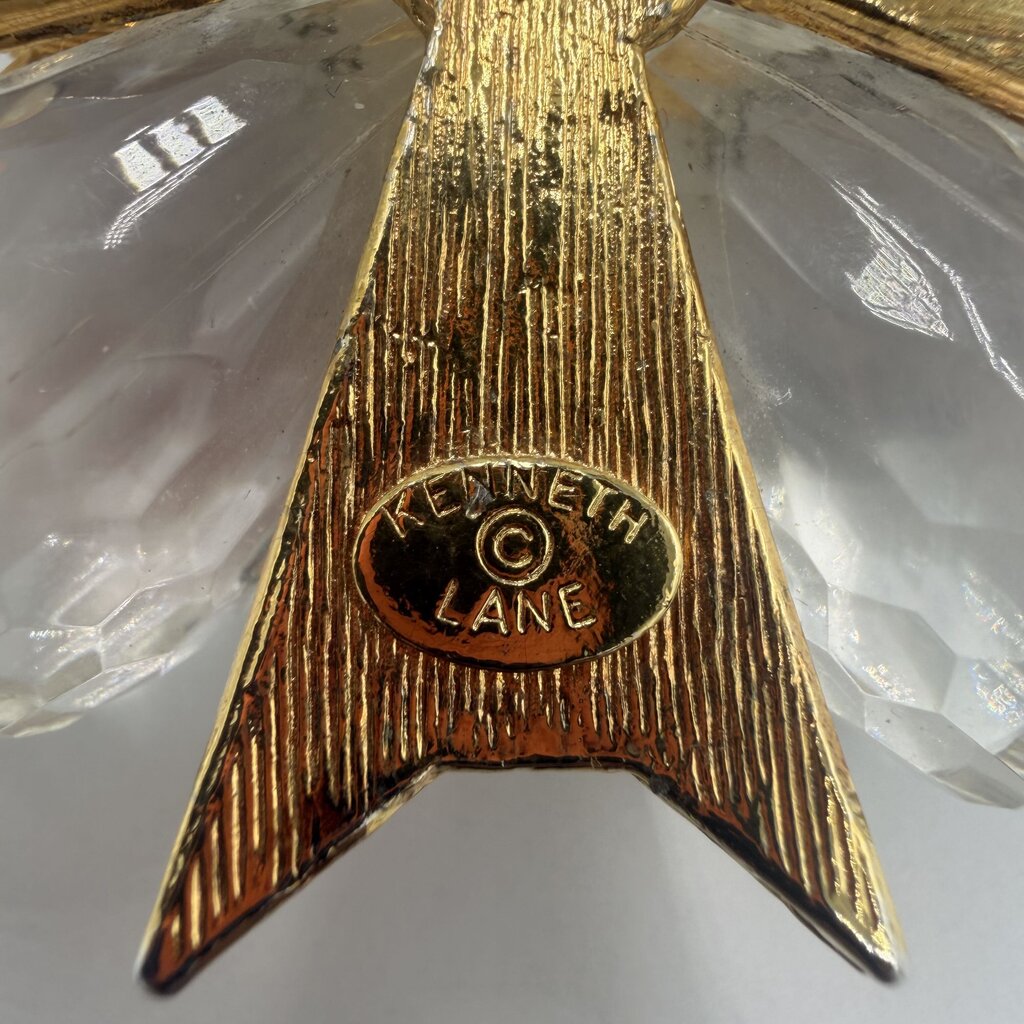 Kenneth Jay Lane Crystal and Lucite Maltese Cross Brooch