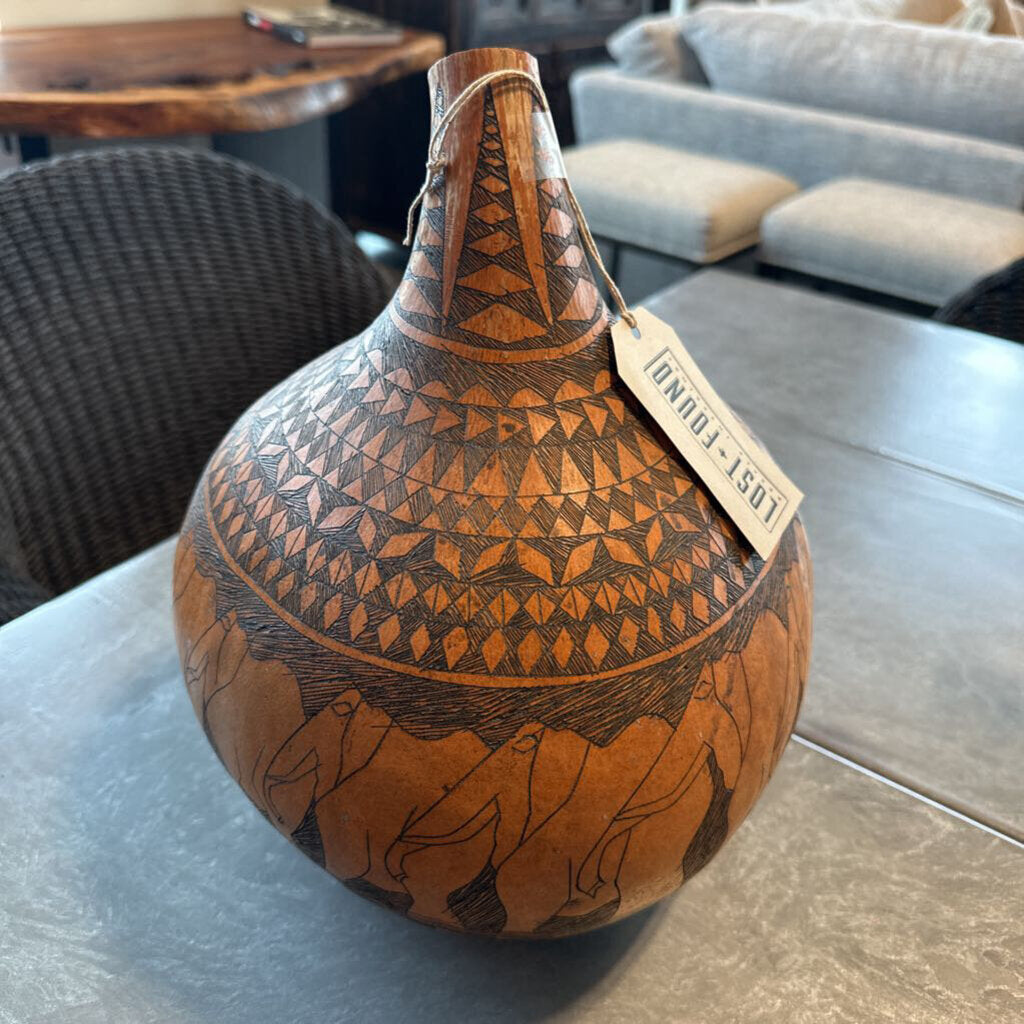 Etched Gourd- 10X11H
