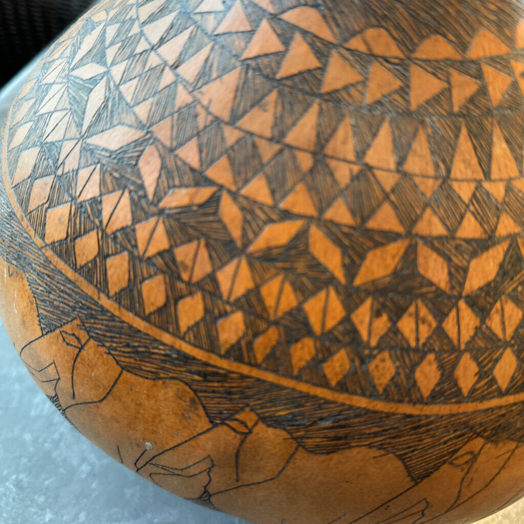 Etched Gourd- 10X11H