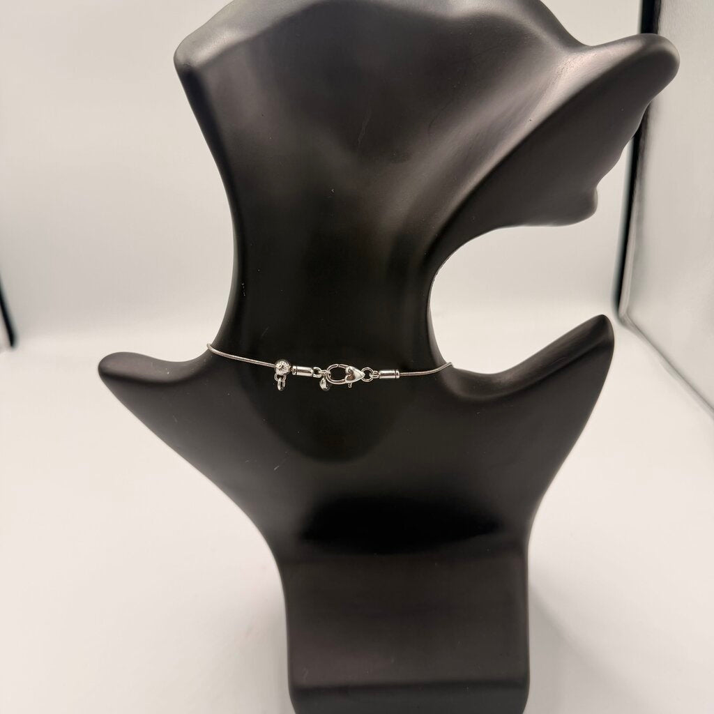 Brighton "Concerto" Silver Tone Scroll & Crystal Statement Bib Necklace