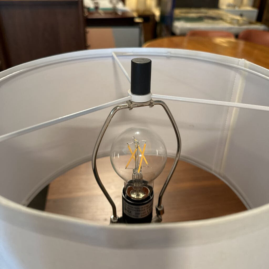 Glass Cylinder Lamps- Pair-12X22H