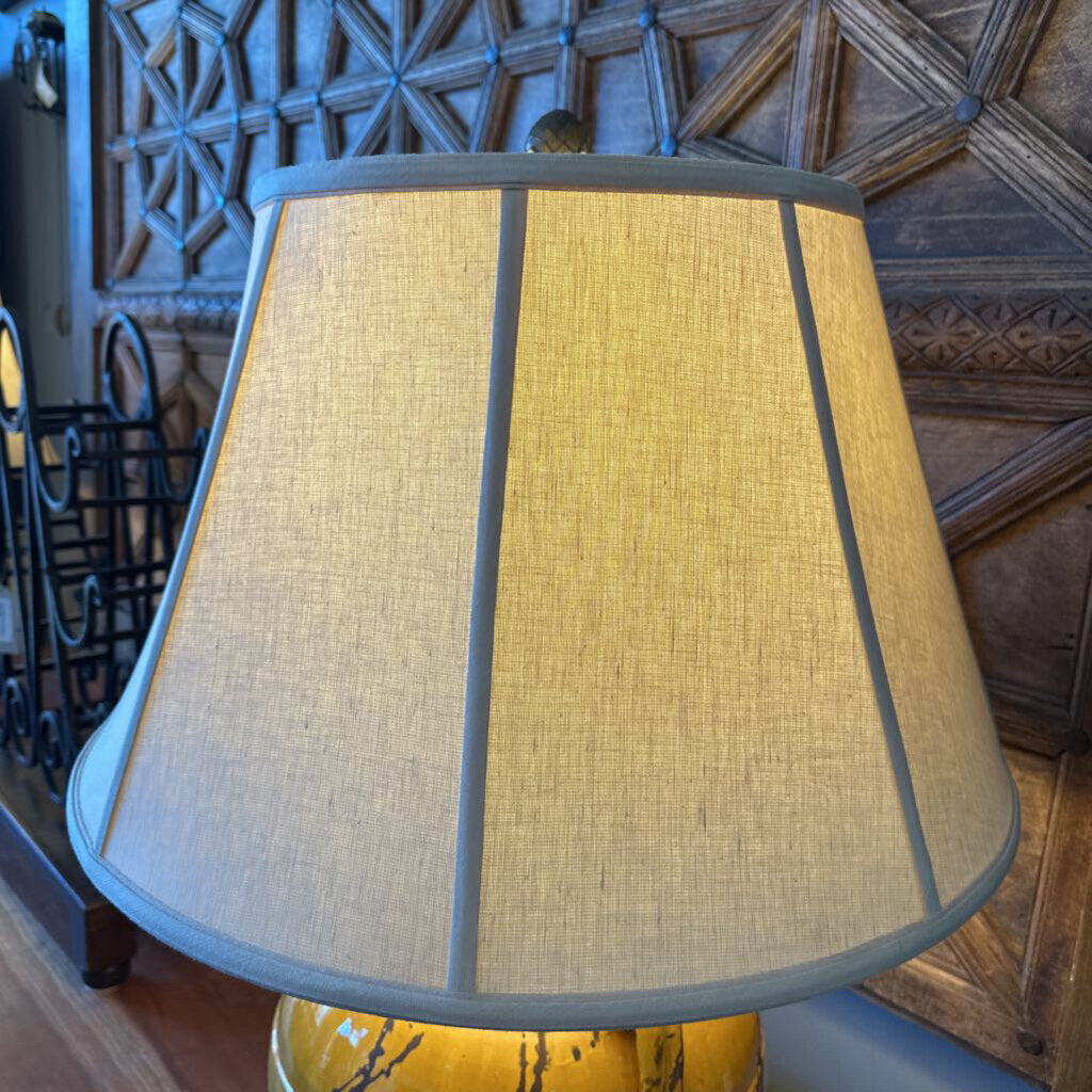 Bradburn Gallery Mustard Distressed Ceramic Lamps- Pair- 25X34H