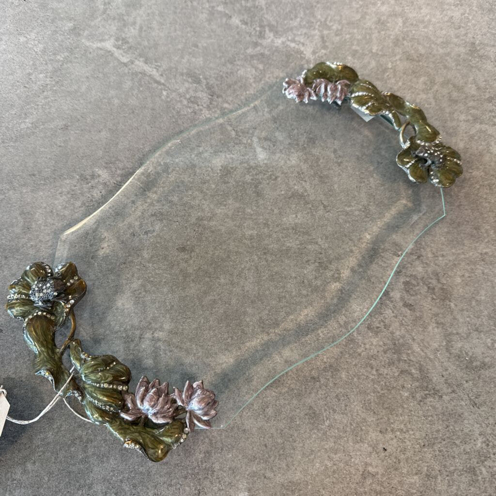 Glass Vanity Tray W/ Frogs - 14X8X1