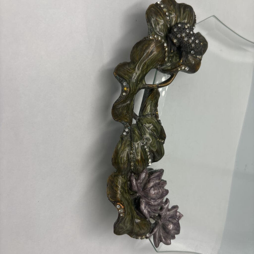 Glass Vanity Tray W/ Frogs - 14X8X1