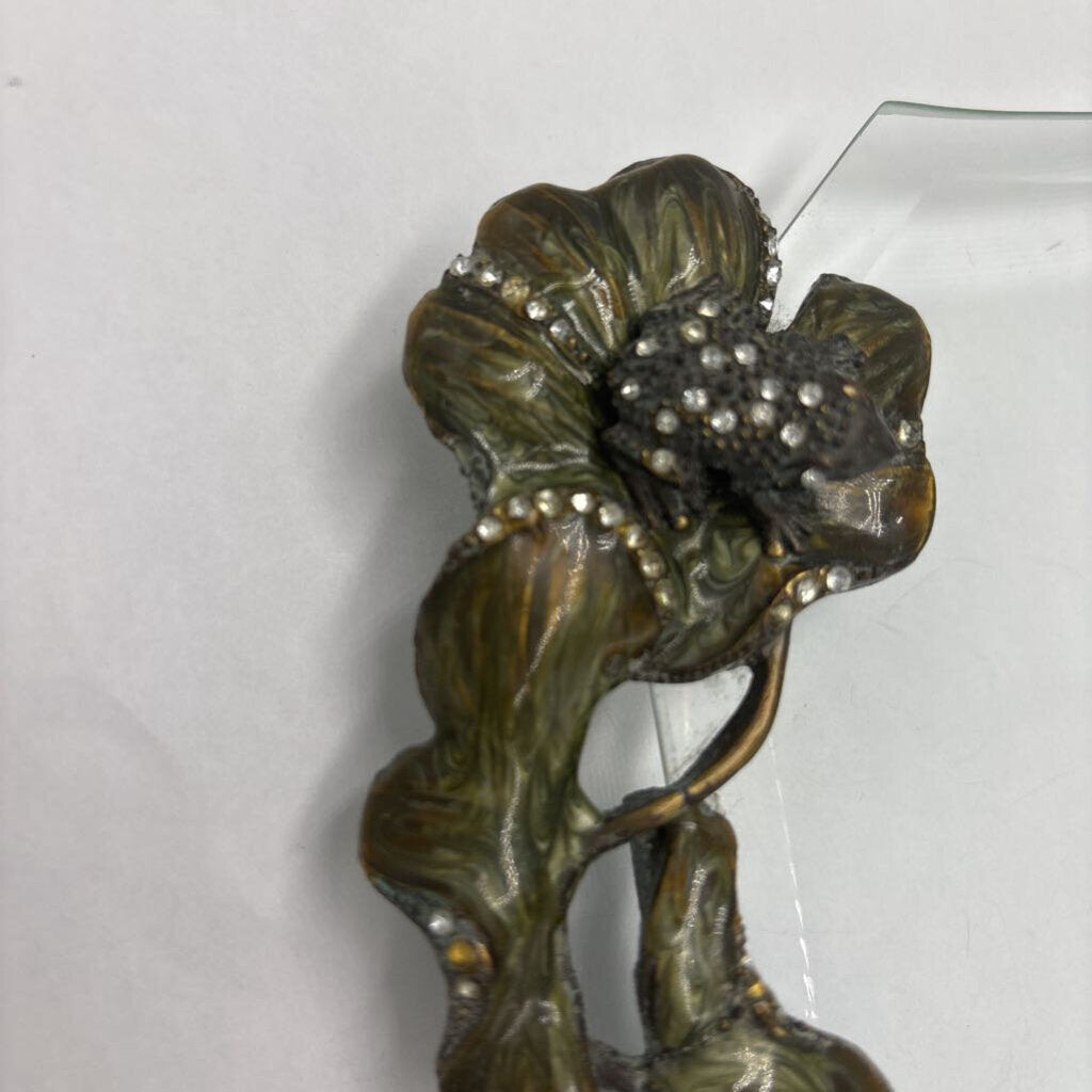 Glass Vanity Tray W/ Frogs - 14X8X1