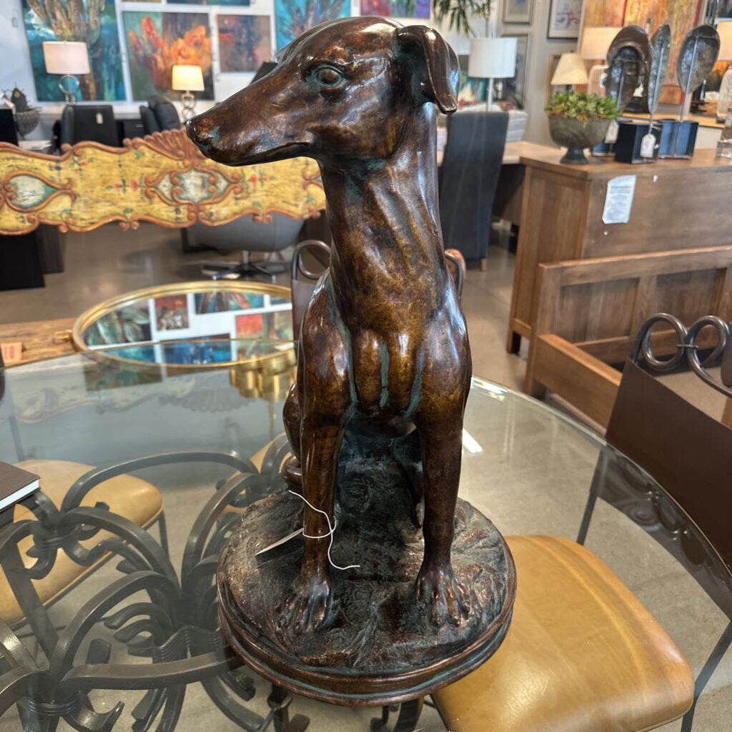 Resin "Bronze" Whippet- 17X17X25.5H