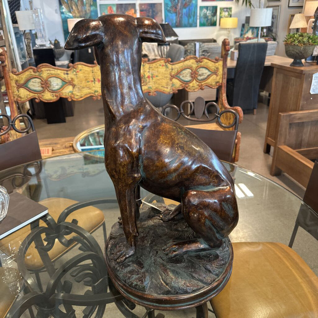 Vintage Bronze Whippet- 17X17X25.5H