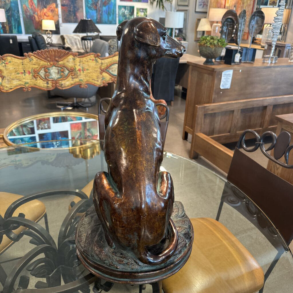 Vintage Bronze Whippet- 17X17X25.5H