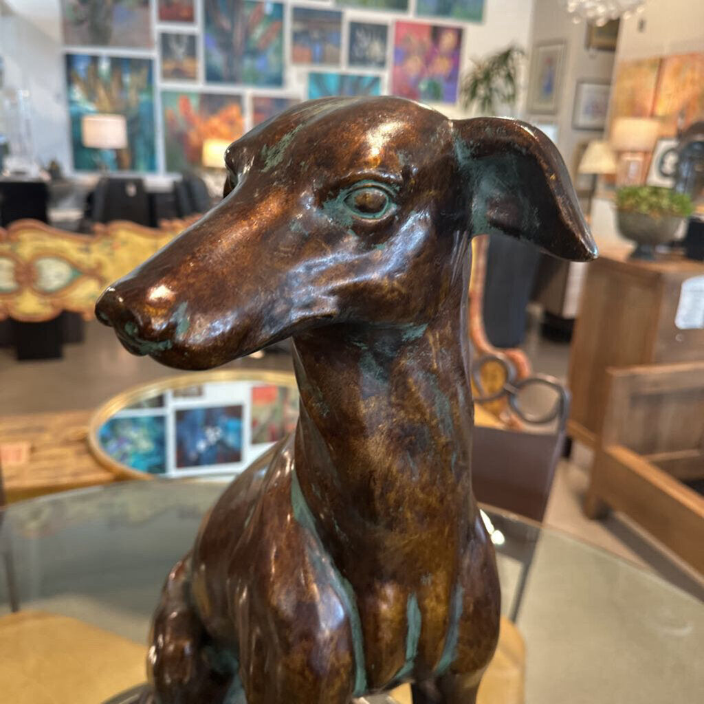 Vintage Bronze Whippet- 17X17X25.5H
