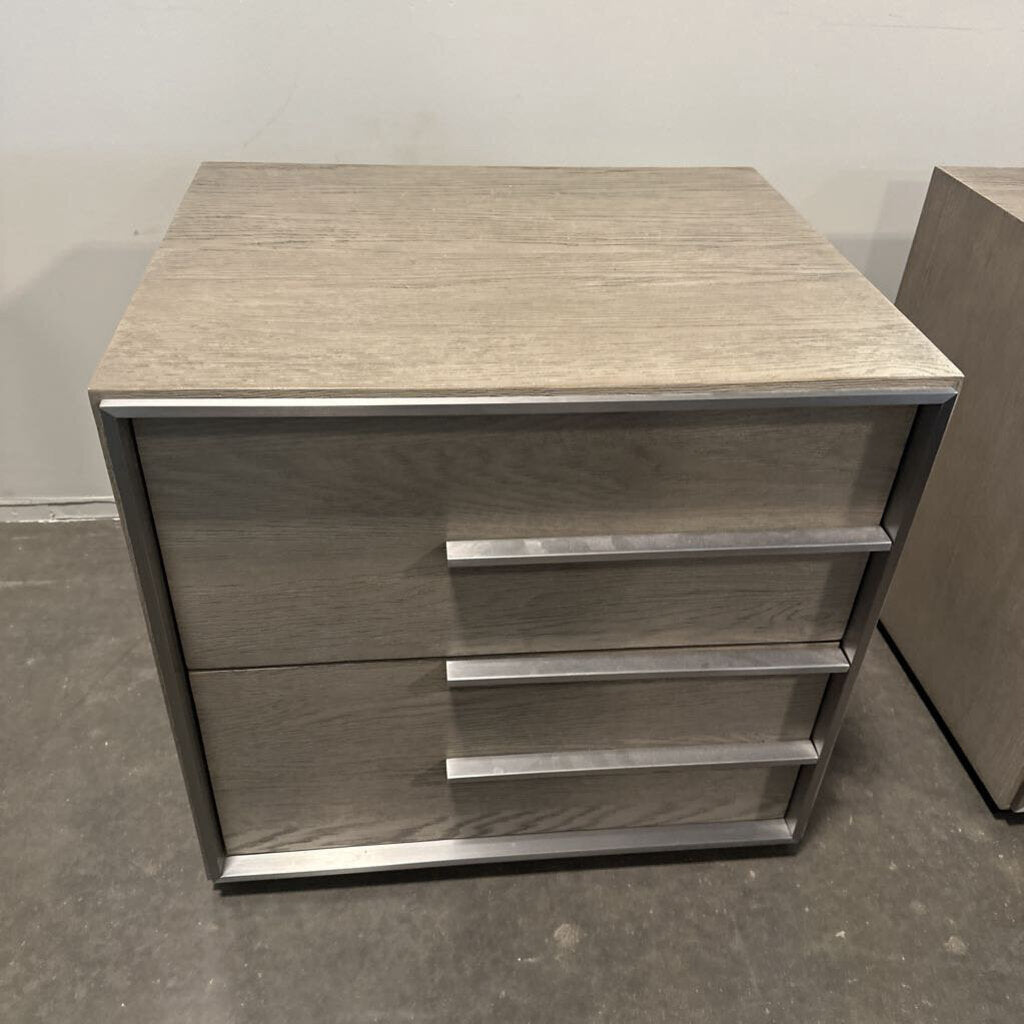 RH Calvin Grey Oak Nightstands - Pair - 26X22X24.5H