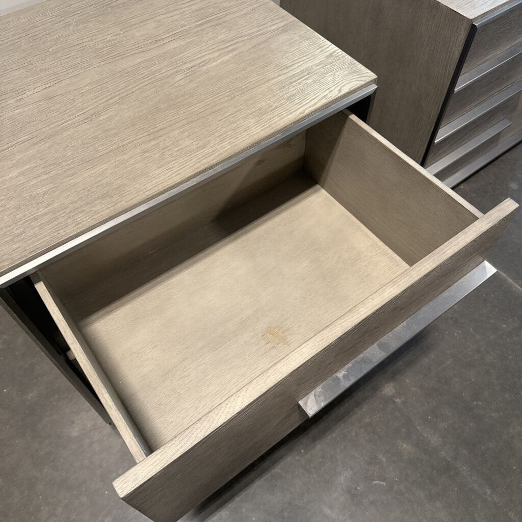 RH Calvin Grey Oak Nightstands - Pair - 26X22X24.5H