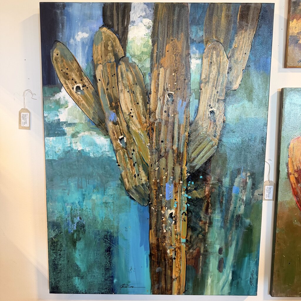 Original Green W/Brown Saguaro By Jack Rickard - 36X48