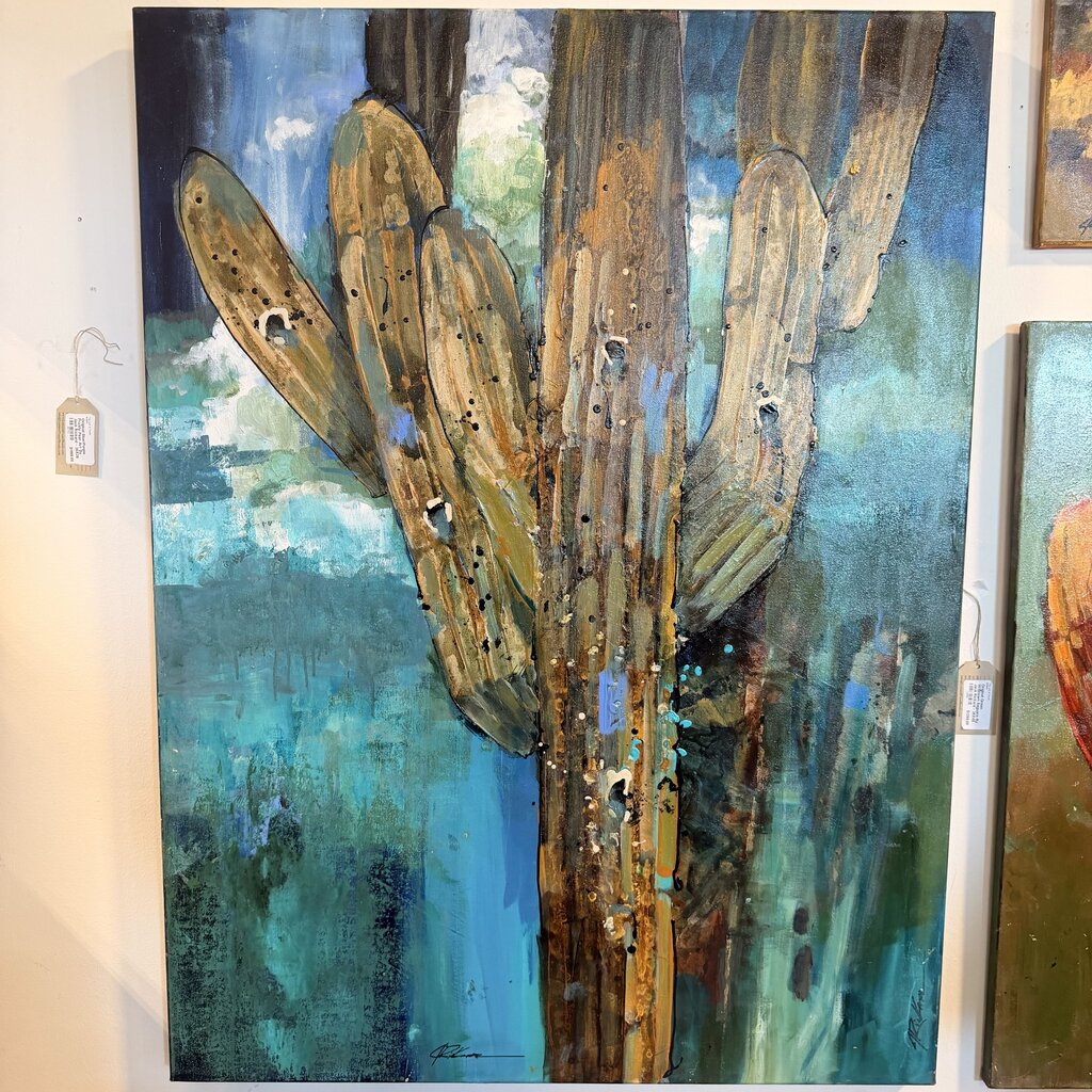 Original Green W/Brown Saguaro By Jack Rickard - 36X48