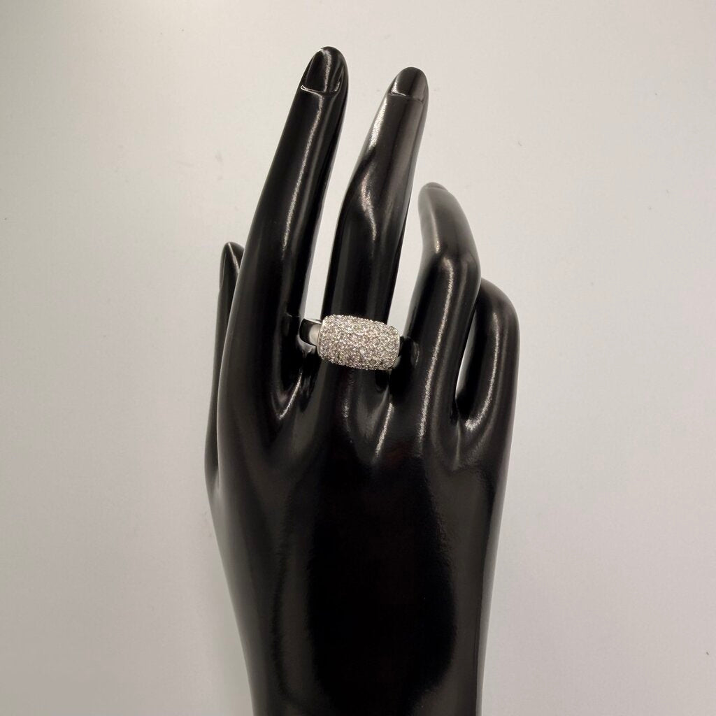 Sterling Silver CZ Rectangle Ring Size 9