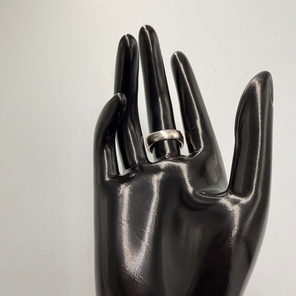 Sterling Silver Vintage Ribbed Bypass Ring Size 7.5