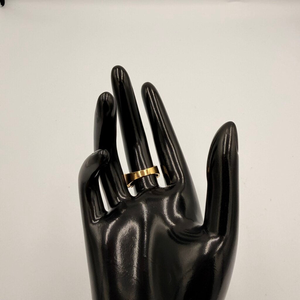 14k Gold Plated CZ Onyx Checkerboard Ring Size 8