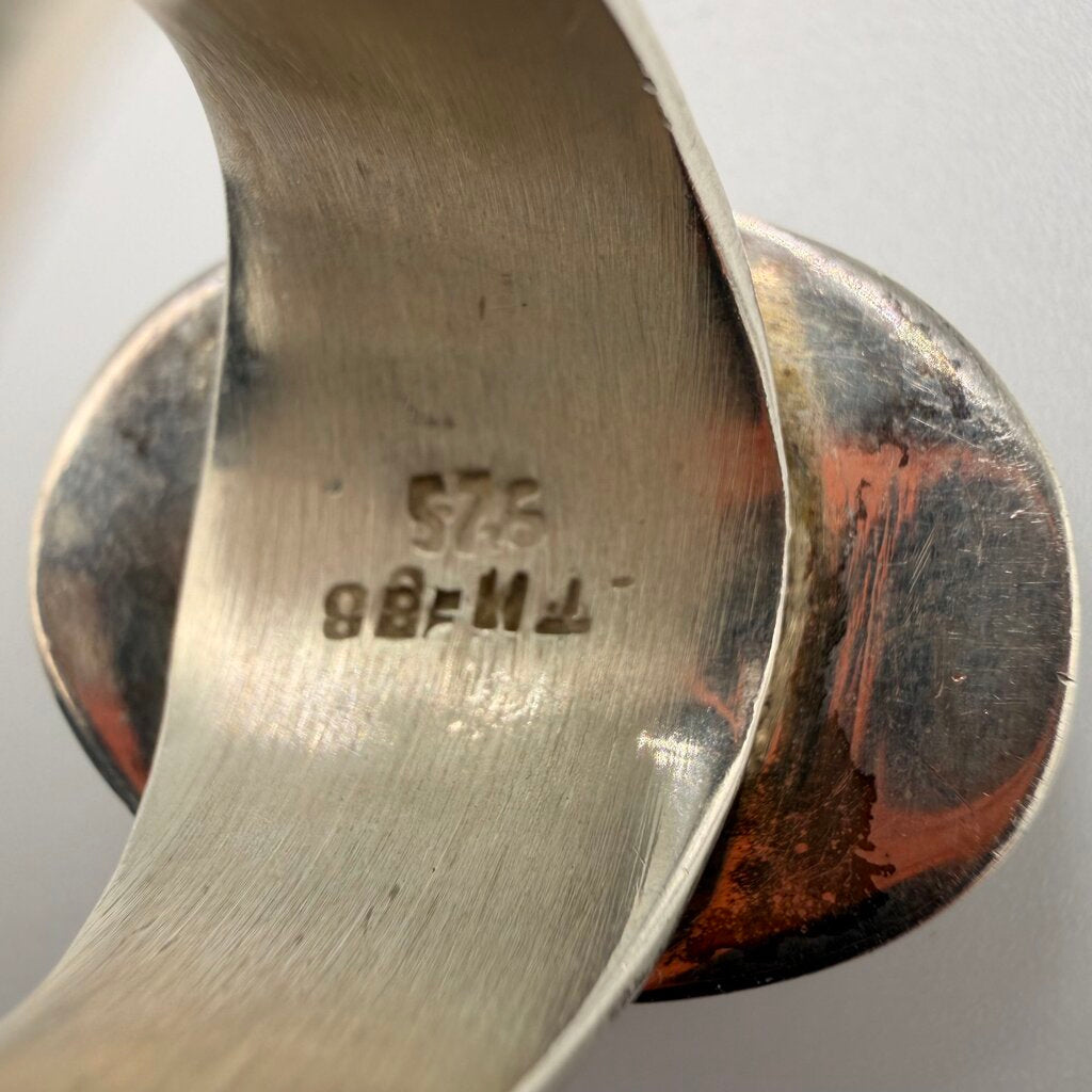 Sterling Silver Mexican Modernist Pillow Cocktail Ring Size 8.5