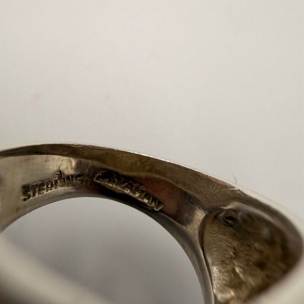 Vintage Sterling Silver Puffy Heart Cocktail Ring Size 6