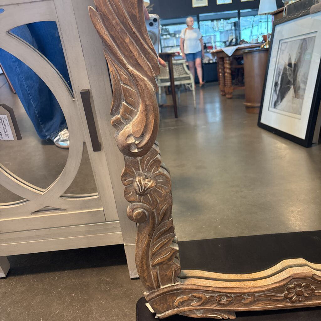 Vintage Carved Wood Mirror- 28X2X40H
