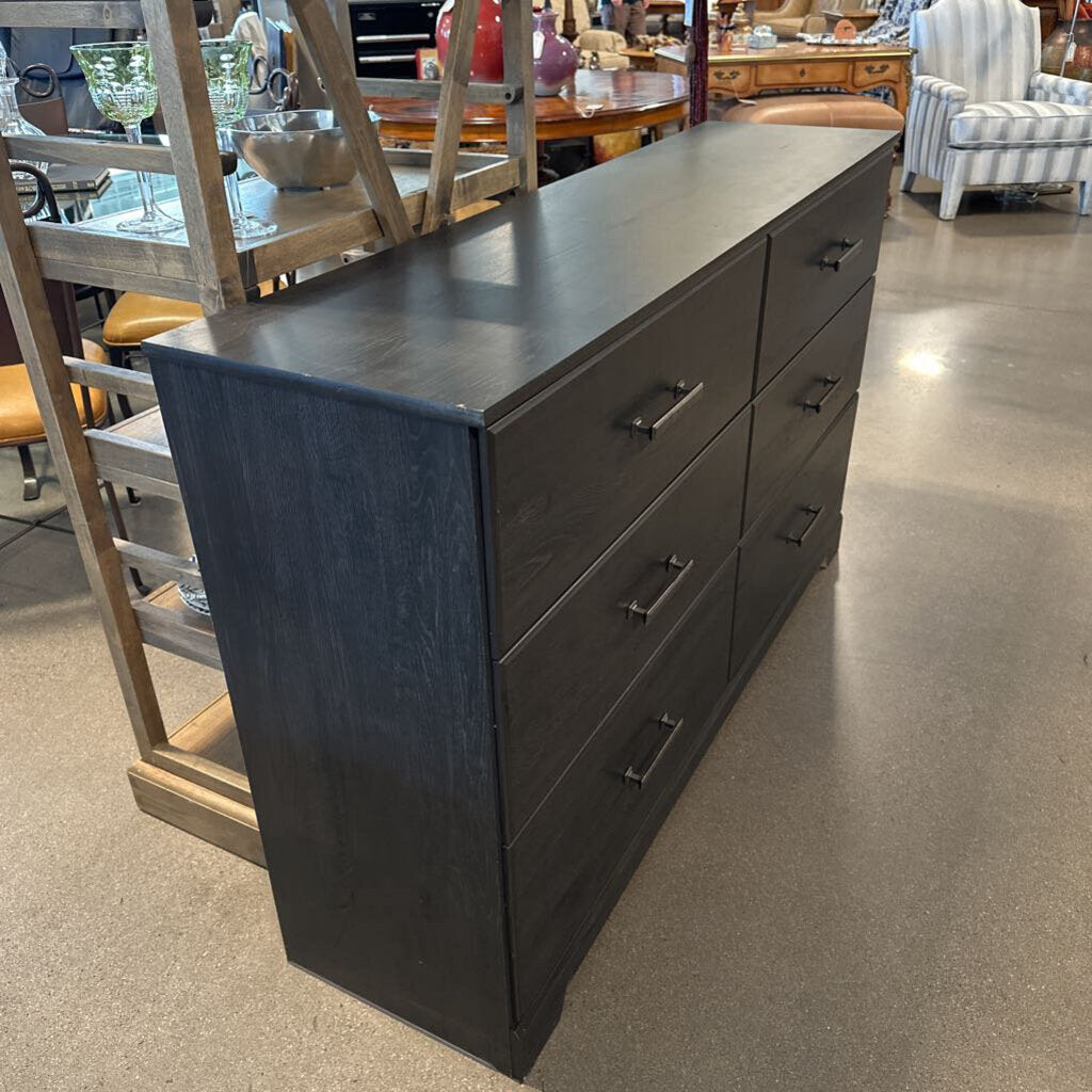 Ashley Dark Grey 6 Drawer Dresser- 16X59.5X36.5H- AS IS