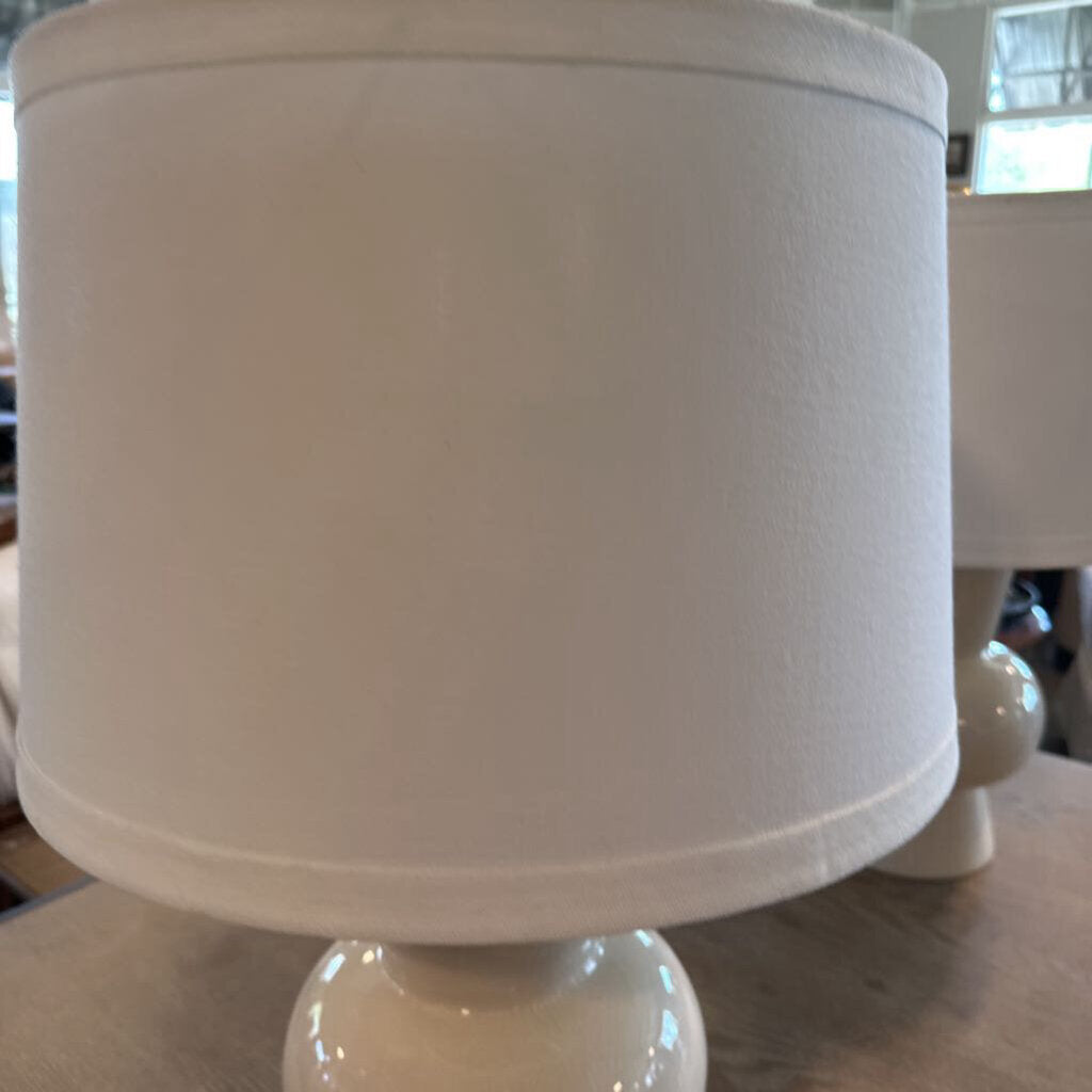 Cream Crackle Finish Table Lamps- Pair- 14.5X26H