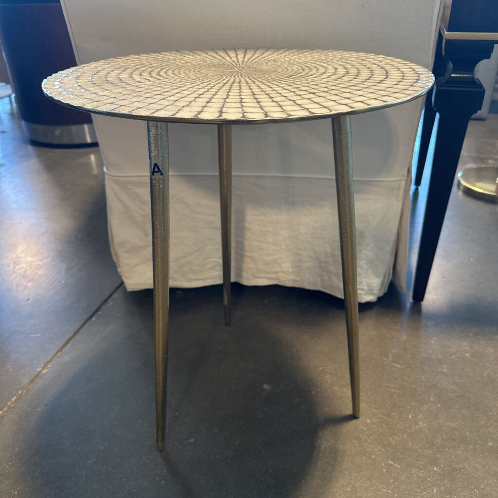 Round Gold Side Table- 18X21.5H