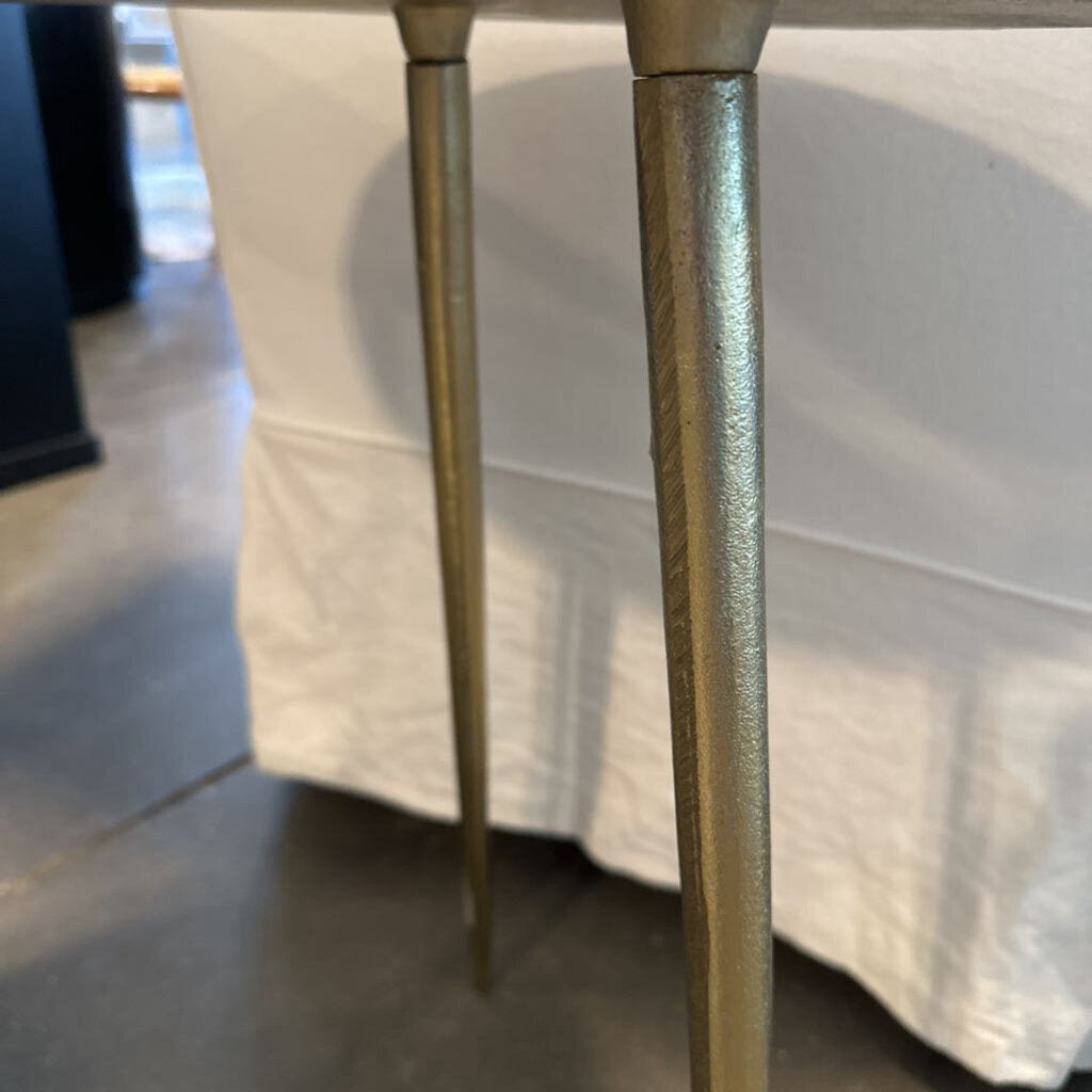Round Gold Side Table- 18X21.5H